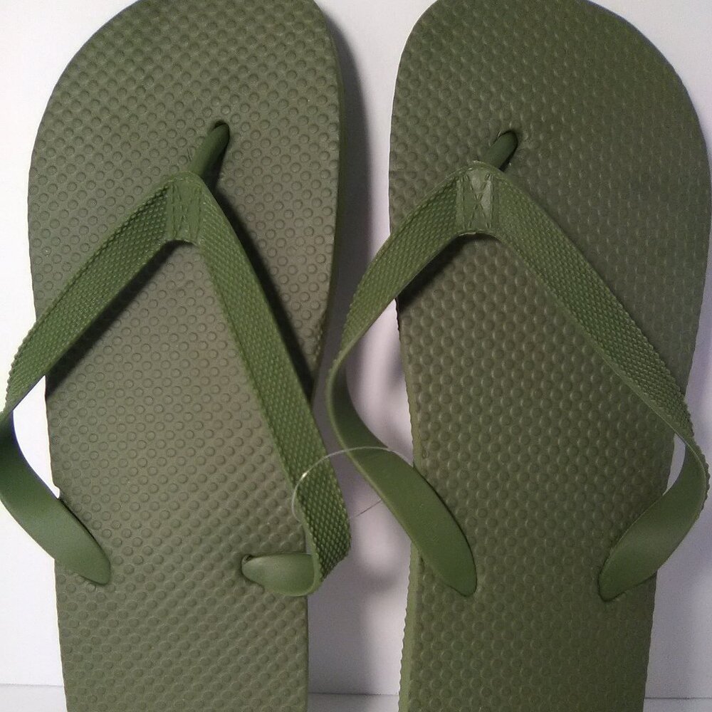 Juncture Men's Flip Flop Sandals Color Solid Green Size M 8/9 NWOT